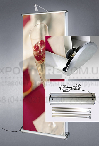Динамический роллерный стенд Ролл ап с электро механизмом Динамический роллерный стенд Ролл ап с электро механизмом фото