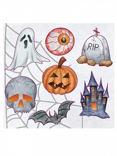 Наклейки декоративные "Хэллоуин", 21х42 см, 13 стикеров Наклейки декоративные "Хэллоуин", 21х42 см, 13 стикеров